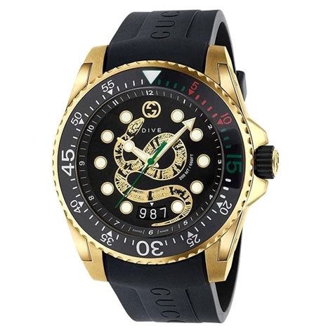 gucci dive snake dial black rubber strap watch|gucci dive.